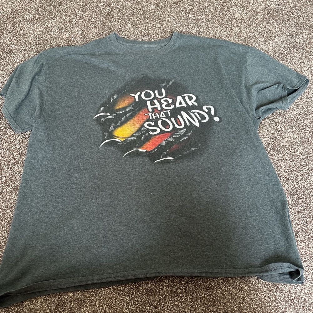 Gray Graphic T-Shirt with Sound Design